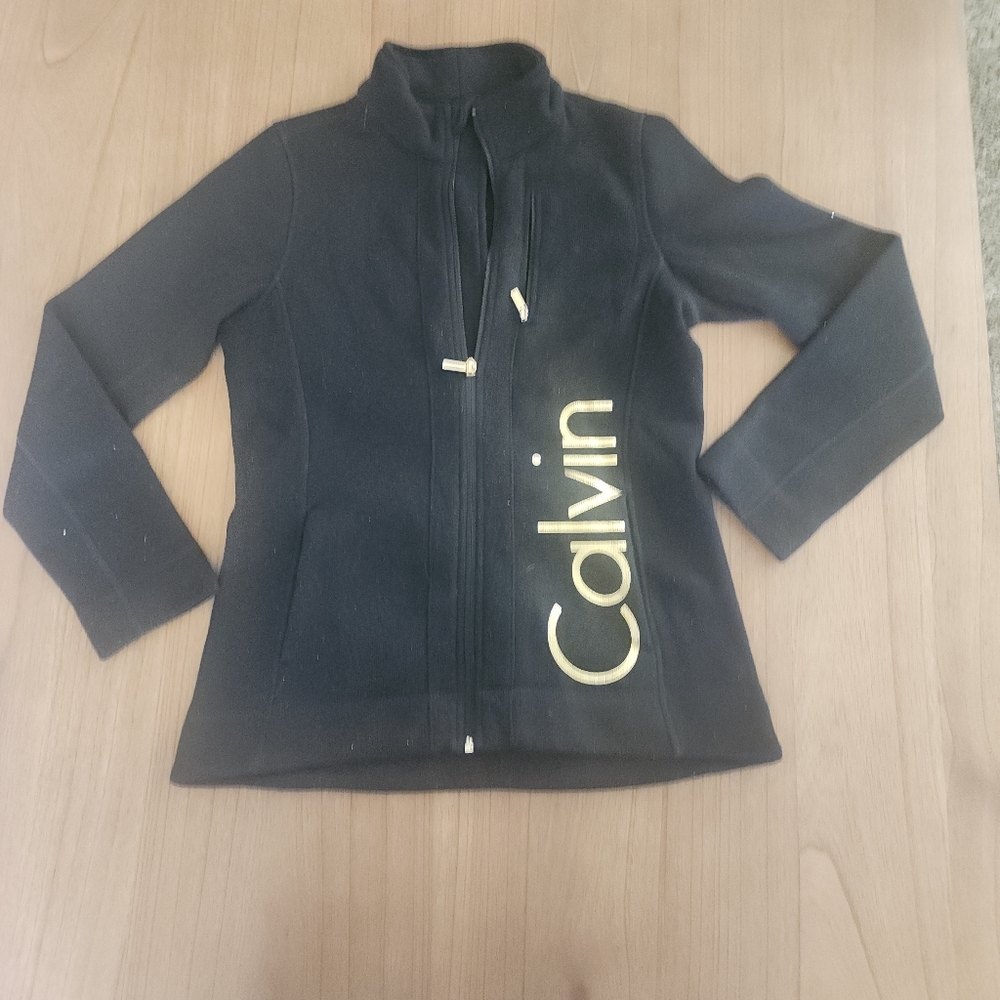 Calvin Klein Full Zip Gold Logo Sweatshirt